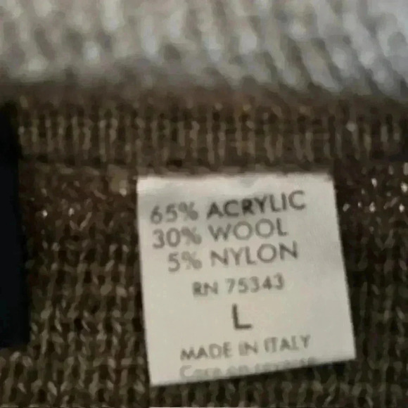 Men's Lorenzo Tan and Blue Argyle Wool Blend Half Zip Sweater, Size Large - Picture 5 of 6